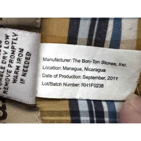 Ruff Hewn Junior Boy XL 18/20 Long Sleeve Plaid Button Down Shirt 100% Cotton - Picture 10 of 10